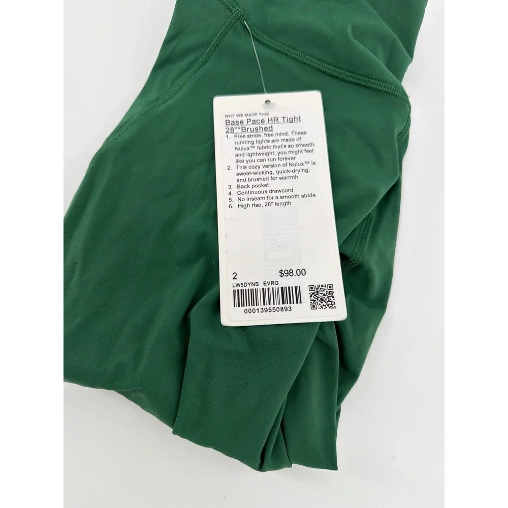 Lululemon Base Pace HR Tight 28 Brushed Everglade Green LW5DYNS EVRG Size‎ 2